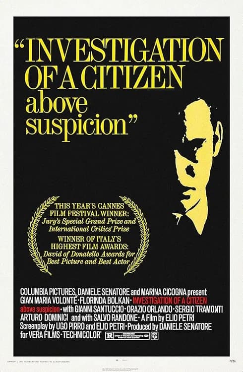 Investigation of a Citizen Above Suspicion film posteri